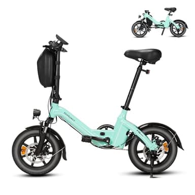 Bodywel T16PRO Folding Electric Bike, 14" Portable E-bike, City EBike with LED Display & Pedal Assist, Electric Bicycle with 36V/10.4Ah Battery, Dual Disc Brakes & Front Suspension, Unisex Adult