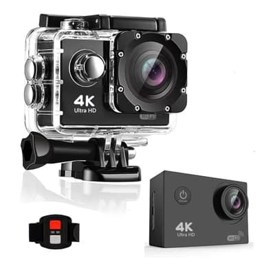 BSLVWG 4K Action Camera 20MP WiFi 30M Waterproof Sports Camera Underwater Camera for Vlog With Ultra HD 170°Wide-Angle 2.4G Remote Control Anti-Shake 2.0'' LCD Screen with Accessories Kit (Black)