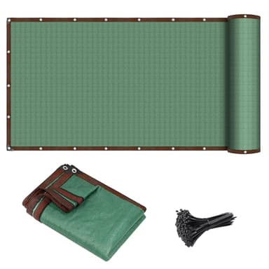 Dyserbuy 2mx10m Garden Privacy Netting, Garden Fence Screening 90% HDPE Outdoor Shading Net, Tear-Resistant Windbreak Fencing with Holes and Cable Ties, Green