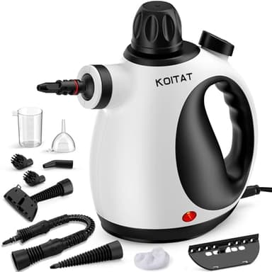 Portable Steam Cleaner, Hand Held steamers for cleaning house, Home Multi Purpose - 10-Piece Accessory Kit for Sofa, Carpets, Upholstery