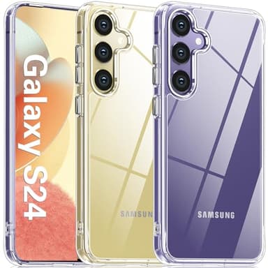 Oterkin for Samsung Galaxy S24 Case Clear,[Anti-Yellowing] Samsung S24 Phone Case with[Built-in 4 Airbags][10FT Military Grade Shockproof] Anti-Scratch Hard PC Back Clear Case for Samsung S24