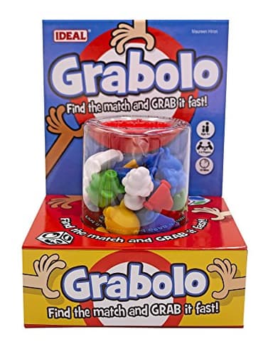Ideal Grabolo: Find the match and grab it fast reaction game Quick play family game For 3-6 Players Ages 4+, Multicolor