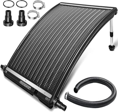 Monzana® Solar Collector Pool & Water Heater | For Heating Water | 112x55x14cm 10000L/h | Height Adjustable | 32/38mm Connection Adapter | UV-Resistant HDPE | Lovely Warm Swimming Water