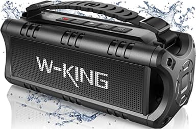 W-KING Bluetooth Speaker, (60W PEAK) 30W RMS Portable Wireless Loud Speakers, IPX6 Waterproof Outdoor Speaker, 24H Playtime, EQ, AUX, TF Card, USB Playback, Powerful Speaker for Home, Party, Camping