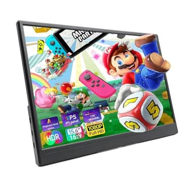 Haipky 15.6" FHD 1920x1080 1080P IPS Portable Gaming Monitor, Second External Display, Type C/mini HDMI, Built in Dual Speaker, w/Smart Stand for Xbox, PS5/4/3, Laptops, PC, Mac, Desktop, Phone