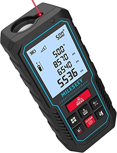 70M Laser Measure Device, MiLESEEY 229ft Digital Laser Tape Measure with Upgrade Electronic Angle Sensor, ±2mm Accuracy, Area Measurement, Volume and Pythagoras, 2"LCD Backlit, Mute, Battery Included
