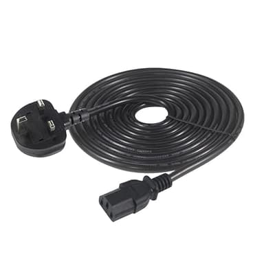 KC cable UK Computer Power Cable, 5m Replacement AC Power Cord, 13A 250V BS 1363 to C13 Kettle Lead/UK Power Cord, Power Supply Cable, TV/Monitor Power Cable,black