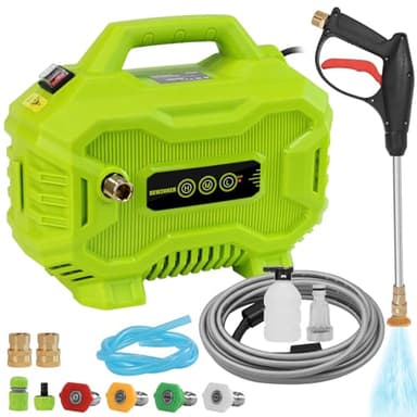 DEWINNER 1200W Electric Pressure Washer with 3 Adjustable Pressure Modes, 4 Quick-Connect Nozzles, MAX 1885PSI, 8M Hose, Portable Power Washer for Patio & Car