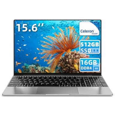 iSTYLE 15.6 Inch Laptop Windows 11, 16GB RAM 512GB SSD, 1080P Display Full HD Laptop PC Notebook Celeron N5095, Dual Band WiFi, 2xUSB 3.0, Mini HDMI, Fingerprint reader, Backlit Keyboard (Silver)