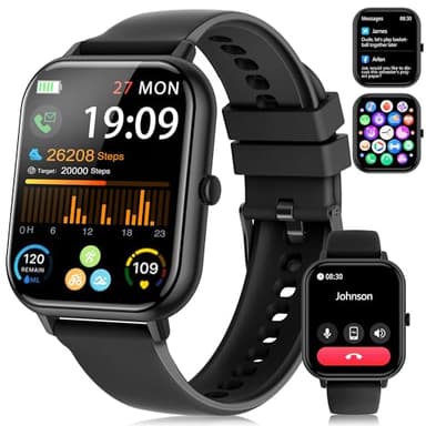 Smart Watch for Men Women(Answer/Make Call),1.83"HD Fitness Tracker with Pressure/SpO2/Heart Rate Monitor,Sleep Tracker, Step Counter, IP68 Waterproof 123+ Sport Modes Fitness Watch for Android&iPhone