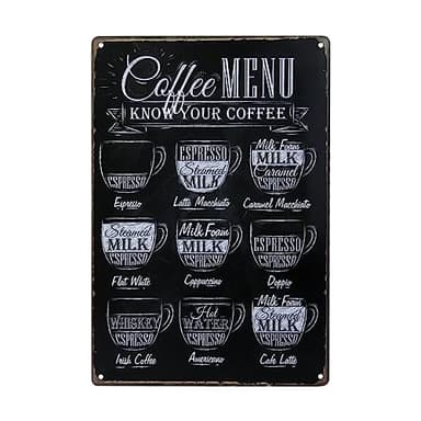 AIBAOBAO Vintage Coffee Bar Decor - 12 x 8 Inch Metal Tin Wall Sign Plaque for Kitchen Wall Home Farmhouse Shelf