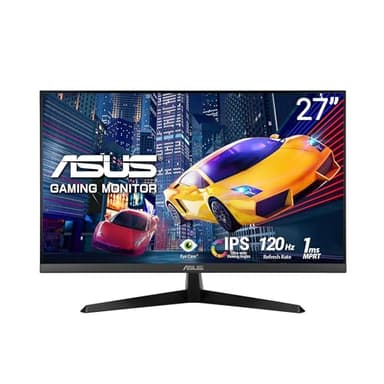 ASUS VY279HGR Eye Care Gaming Monitor – 27 inch FHD (1920x1080), IPS, 120Hz OC, SmoothMotion, 1ms MPRT, Adaptive Sync, Eye Care Plus, Blue Light Filter, Flicker Free, antibacterial treatment