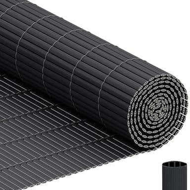 INMOZATA PVC Garden Screening 1.2m High x 5m Wide Triple Reinforcement Privacy Fence Screening, Privacy Fence Covering for Garden, Balcony, Terrace,Backyard (Grey, 1.2x5m)
