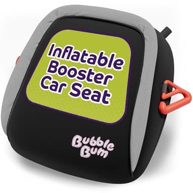 BubbleBum Inflatable Booster Car Seat - Travel Car Seat - Portable Car Booster Seat - Booster Seat for Car - Slim Foldable Narrow Design Car Seat - Perfect for Kids 4-11yrs Old - Black