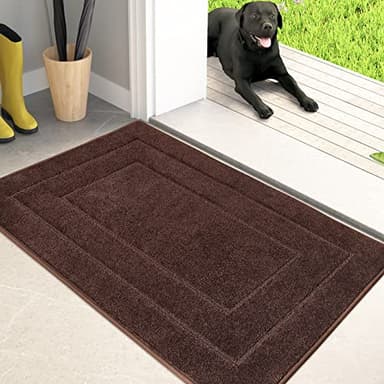 PURRUGS Dirt Trapper Door Mat 60 x 90 cm, Non-Slip/Skid Machine Washable Entryway Rug, Dog Door Mat, Super Absorbent Welcome mat for Muddy Wet Shoes and Paws