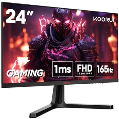 KOORUI 24E4 24-inch VA Straight Screen Gaming Monitor, 165Hz Refresh Rate, FHD 1080p Resolution, Fixed Stand, Immersive Gaming Experience