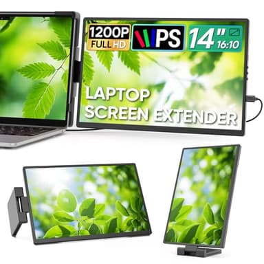 Dopesplay Laptop Screen Extender,14" FHD 1200P IPS External Portable Monitor for Laptop, Plug & Play Dual Screen Monitor for 14"-17" Laptops,Compatible with Mac, Wins, Chrome, Android,Dex
