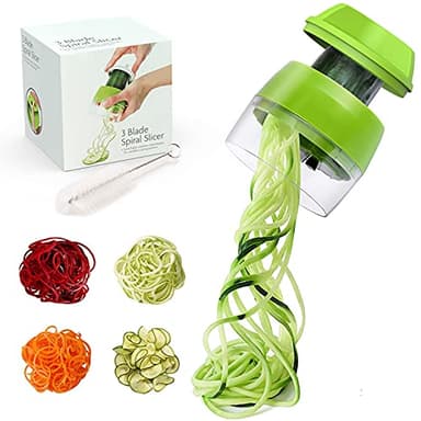 Spiralizer - Handheld Spiralizer Vegetable Slicer, 4 in 1 Veggie Spiral Cutter, Zoodle Pasta Spaghetti Maker