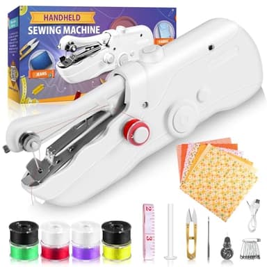 Handheld Sewing Machine, Quick Sew Mini Electric Sewing Machine, Easy to Use for Beginners and Adults, Clothes Mending, Hand Held Sewing Device Fast Stitch Suitable for DIY Home Travel