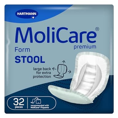 MoliCare Premium Form Stool, Unisex, Especially Designed for Faecal Incontinence, to be Used with MoliCare Fixpants, Pack of 32