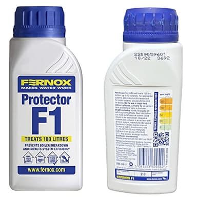 Fernox F1 Protector 265ml 62454 Protector F1 Central Heating and Water Underfloor Heating Corrosion Protection limescale Prevention System Efficiency Long-Lasting Protection Works with All Boilers