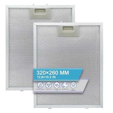 2Pcs Cooker Hood Filter Metal Hood Grease Filter 320x260mm 5-Layer Aluminum Universal Extractor Fan Filter Mesh Hood Vent Filter for Many Brands Cooker Hoods