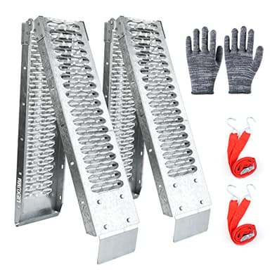 LIEKUMM Loading Ramps 170x22cm, Heavy Duty Folding Ramp, 2PCS 440KG Capacity Steel Ramps for Motorbike, ATV, Quad Bike, Lawnmower, Trailer, Van