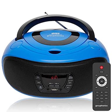 DAB Radio With CD Player Digital Radio Mains Powered or Battery - Portable CD Player - FM Radio - Remote Control, USB & AUX IN for Smartphone & Tablet - Blue GTCDR-501DAB