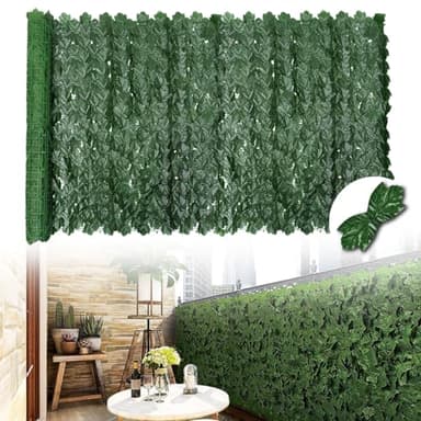ENNJING Artificial Ivy Fence Screening-Privacy Screen Garden,3m X 1m Artificial Ivy Leaf Hedge Fence Screen, UV Fade Protection for Wall Landscaping Balcony Garden Outdoor Decor (Maple Leaf)