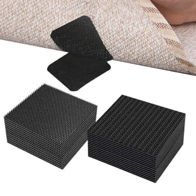 30 Pairs Rug Gripper For Carpeted Floor, Rug To Carpet Gripper, Rug Gripper, Carpet Stickers For Rugs For Laminate Floor Rug Grippers For Hardwood Floors Furniture Anti Slip Mat Grippers (5cm X 5cm)
