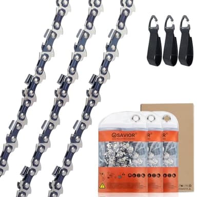 Savior 3-Pack Chainsaw Chain for 16 Inch (40cm) Bar, 56 Links, 3/8" LP, .050" Gauge, Low-Kickback Chain fits for Hyundai HYC2400E, Tian TTL758CHN, Einhell, Makita, Oregon and More