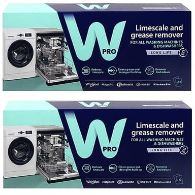 Hotpoint Washing Machine 3in1 Limescale Descaler & Detergent Remover 24 x 50g Sachets (2 Pack)