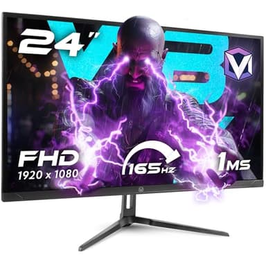 Vibox V24FHD165 Gaming Monitor - 24 Inch, FHD 1080p Resolution, 165Hz, 1ms, Adaptive Sync, VA Panel, HDMI & DisplayPort