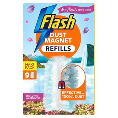 Flash Dust Magnet Mrs Hinch's Enchanted Wildflowers Duster Scented Refills 9ct, Traps & Locks Up Dirt & Hair In No Time