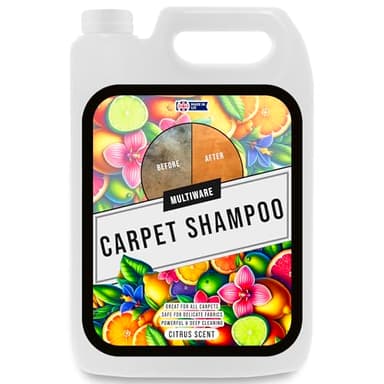 MultiWare Carpet Cleaner Shampoo Citrus 5L | Carpet Shampoo for Machines | Carpet Cleaner Solution | Safe for ALL Machines | Pet Friendly Formula | Removes Pet Odours and All Stains | 1 Bottle