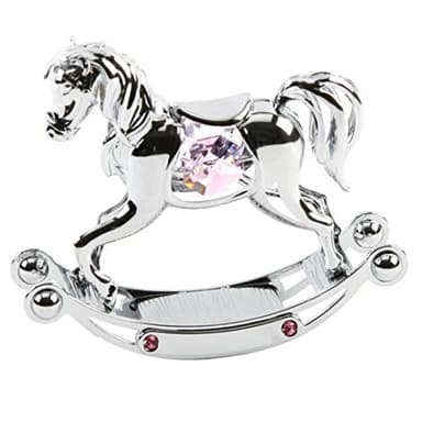 Christening Gift. Rocking Horse - Girls Pink with Swarovski Crystals by The Emporium Christening Gifts