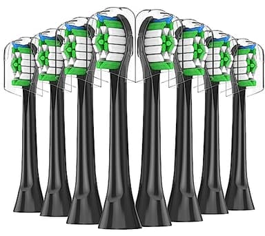 KHBD Toothbrush Heads Compatible with Philips Sonicare Electric Toothbrush, Replacement Brush Heads Fit for EasyClean, Gum Health, FlexCare, HealthyWhite Brush-Black-8 Pack