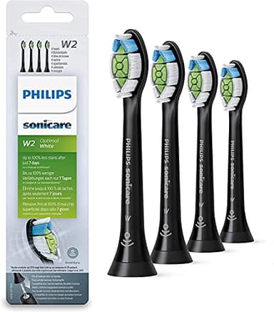Philips Sonicare Optimal Whitening Black BrushSync Heads (Compatible with all Philips Sonicare Handles), 4 Pack