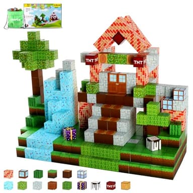 Qupite Magnetic Blocks for Toddlers Toys -108Pcs Building Blocks [Upgrade 1inch/2.5cm] Magnetic CubesToys Set,STEM Montessori Stacking Toy for 3 4 5 6 7 8 9 10 Boys & Girls Birthday Gifts
