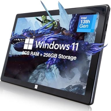 Fusion5 10.1" Windows 11 Full HD Tablet PC - FWIN232 PRO N5 Ultra Slim Windows Tablet Computer - 8GB RAM, 256GB SSD, N100 Quad-Core CPU, 10 Inch, 5G WiFi, HD Webcam, Micro HDMI, Expandable Storage