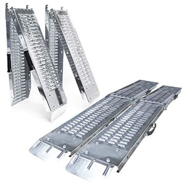 VOUNOT® Folding ramp | Loading ramps 400 kg max | Folding ramp for Moto and access ramp | Resistant and convenient | Size 160 x 22.5x 4.5cm