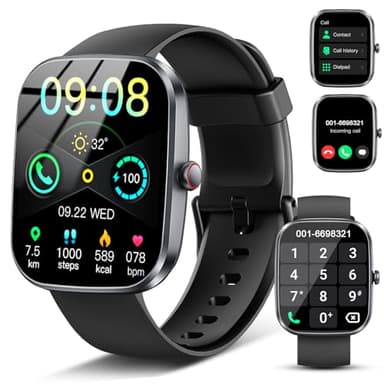 Smart Watch, 2025 HD 1.91" Smartwatch for Men Women with Answer/Make Calls, Heart Rate/Sleep/SpO2 Monitor, 112+ Sports Step Counter, IP68 Waterproof Activity Fitness Trackers for Android iOS Phone