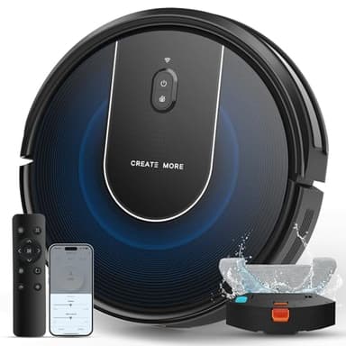 Bagotte Robot Vacuum Cleaner with Mop,5000PA Strong Suction Robotic Vacuums,3 in 1 Robot Hoover with Auto Carpet Boost,Self-Charging, Alexa/App/WiFi for Pet Hair Hard Floor