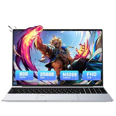 Tuonoyee Laptop 15.6 inch Win 11 Laptop Computer, 8GB RAM 256GB SSD, In-tel Celeron N5095 Quad-Core Processor, FHD 1080P Display, Backlit Keyboard, Fingerprint,USB3.0,Mini HDMI