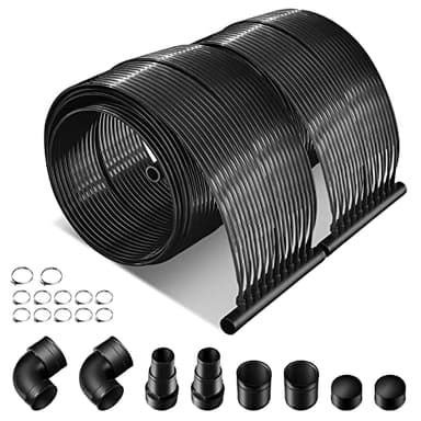 COSTWAY Solar Pool Heater, 3/5/6x0.75m Solar Heating Panels with Complete Connecting Kits, Weatherproof PE Swimming Pool Heating System for 12900L/21500L/25800L Inground & Above Ground Pool (3x0.75m)