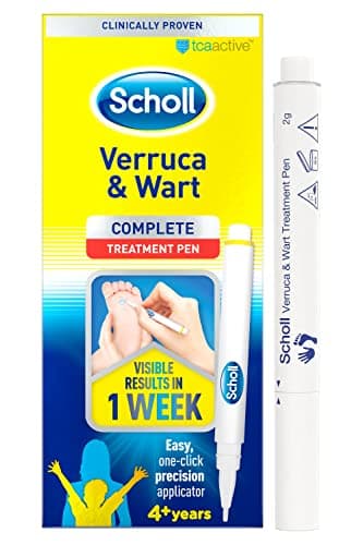 Scholl Verruca & Wart Removal Pen - TCA-Active, Clinically Proven Wart and Verruca Remover, Complete Treatment, Easy Targeted Application, 1 Pack