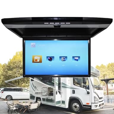 1080P HD Heads Up Display for Cars,17.3" Car Overhead Flip Down Monitor Screen Display with Remote Control, 12V/24V,Black
