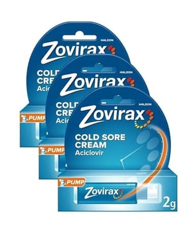Zovirax Cold Sore Treatment Cream, Pump Dispenser, 2 g (Pack of 3)