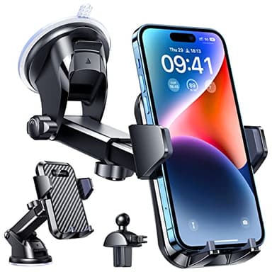 VANMASS BEST Car Phone Holder 2025 【85+ LBS Strongest Suction & Military-Grade】 Ultimate Mobile Phone Mount【Patent & Safety Certs】 Dashboard Windscreen Vent Cradle for iPhone 16 15 14 Pro Max Samsung