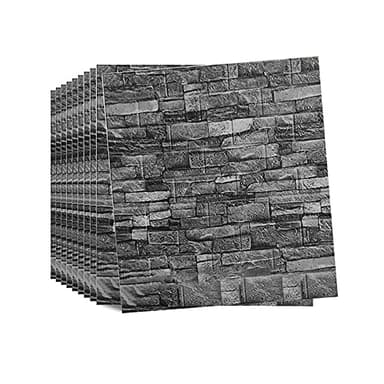 10PCS 3D Wall Panels 77X70cm Brick Wallpaper 3D Tile Brick Wall Sticker Self-Adhesive Waterproof PE Foam Panel Roman